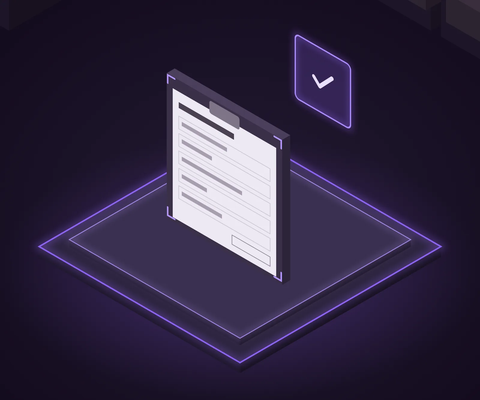 A bill of lading on a clipboard framed by scan brackets with a check confirmed